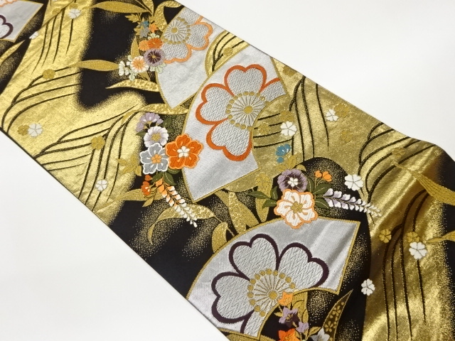 JAPANESE FUKURO OBI / WOVEN FLORAL PLANTS